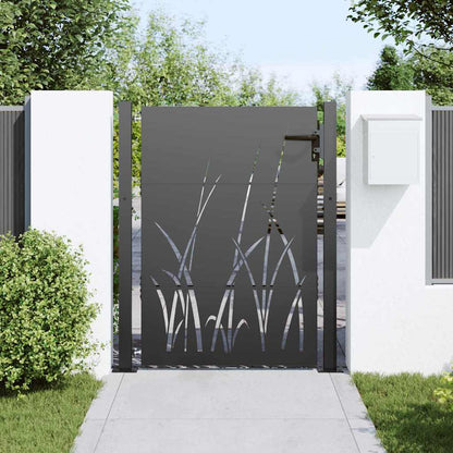 Garden Gate with Lock Black 110 x 155 cm Powder-coated steel