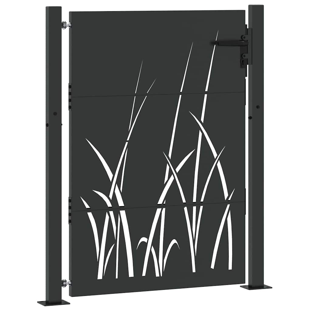 Garden Gate with Lock Black 110 x 155 cm Powder-coated steel