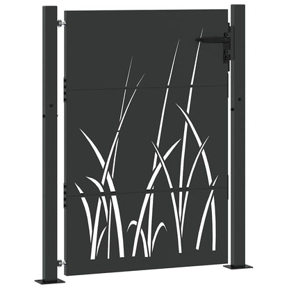 Garden Gate with Lock Black 110 x 155 cm Powder-coated steel