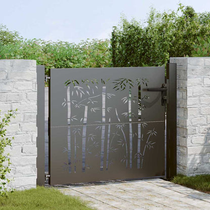 Garden Gate with Lock Black 110 x 105 cm Powder-Coated Steel