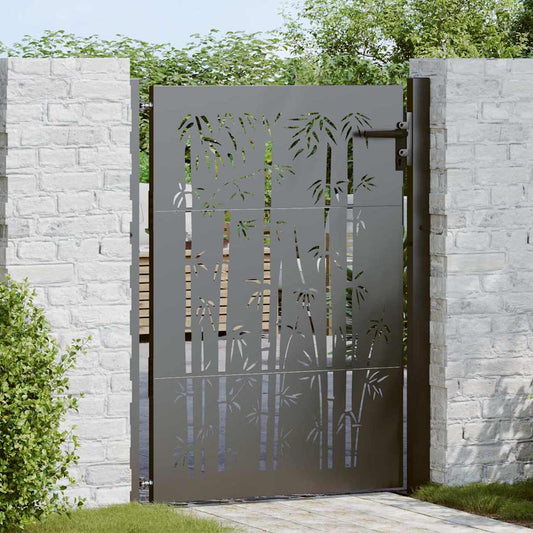 Garden Gate 110 x 130 cm Powder-Coated Steel Black Lockable