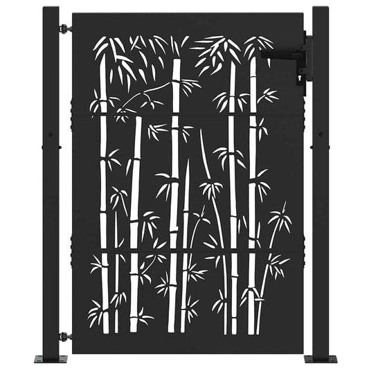 Garden Gate 110 x 130 cm Powder-Coated Steel Black Lockable
