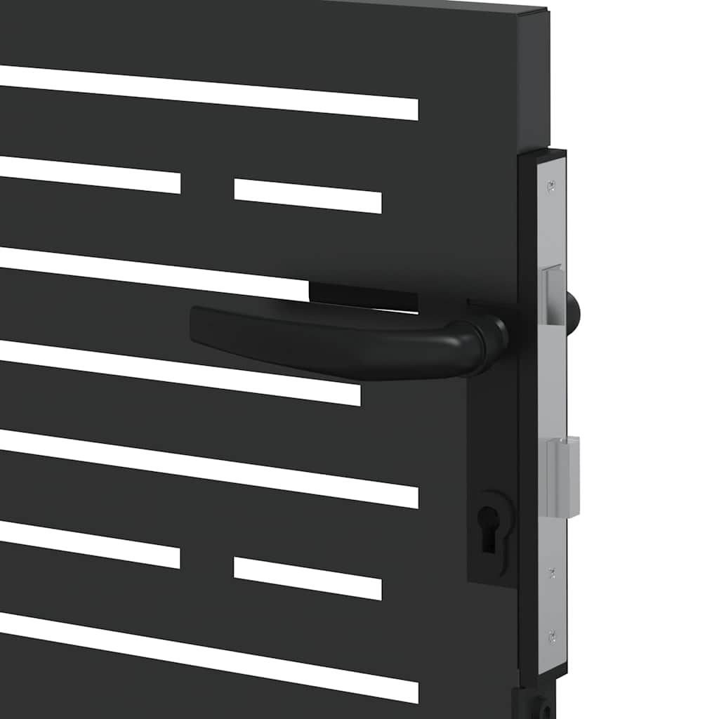 Garden Gate with Lock Black 110 x 105 cm Powder-Coated Steel
