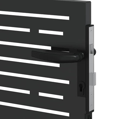 Garden Gate with Lock Black 110 x 105 cm Powder-Coated Steel