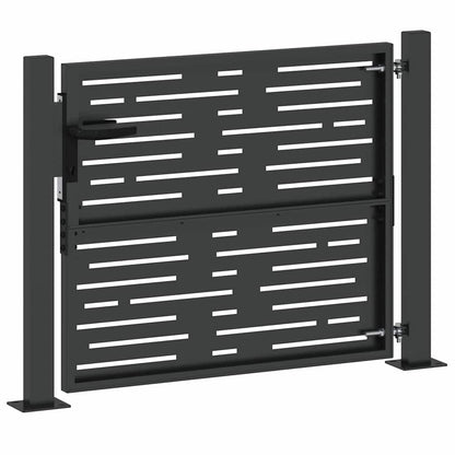 Garden Gate with Lock Black 110 x 105 cm Powder-Coated Steel