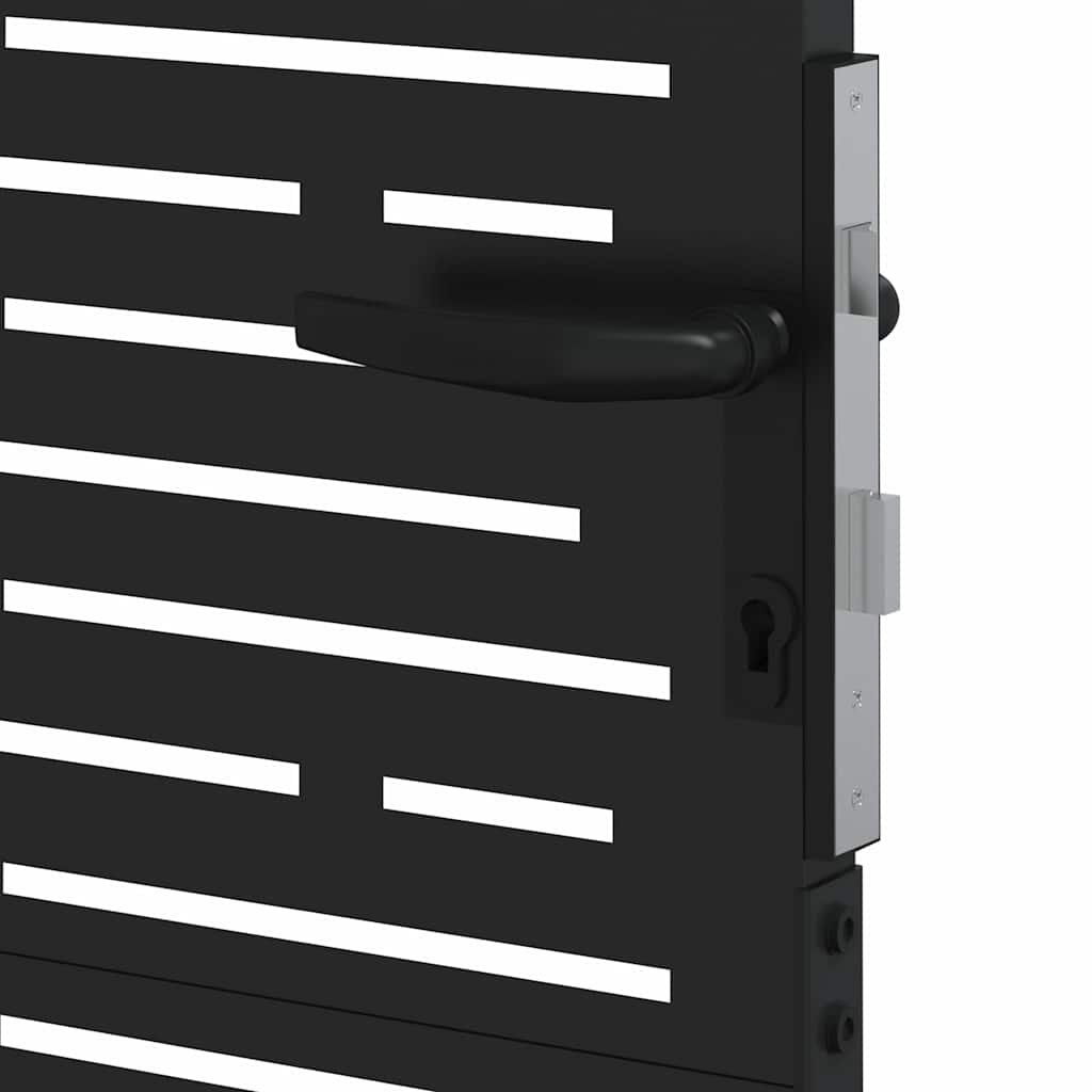 Garden Gate with Lock Black 110 x 130 cm Powder-Coated Steel