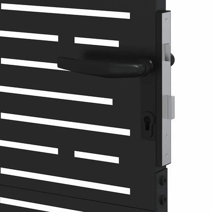 Garden Gate with Lock Black 110 x 130 cm Powder-Coated Steel