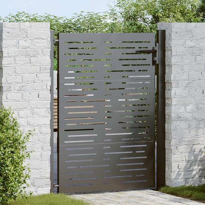 Garden Gate with Lock Black 110 x 130 cm Powder-Coated Steel