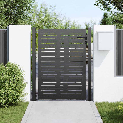 Garden Gate with Lock Black 110 x 130 cm Powder-Coated Steel