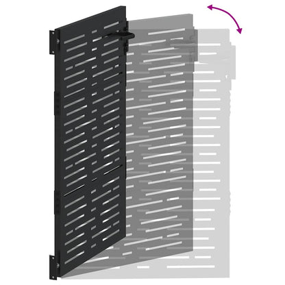 Garden Gate with Lock Black 110 x 130 cm Powder-Coated Steel