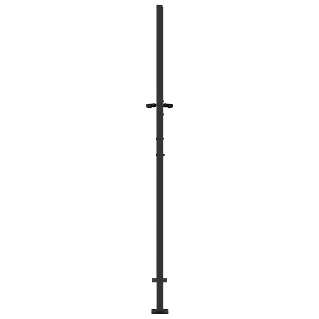 Garden Gate with Lock Black 110 x 180 cm Powder-Coated Steel