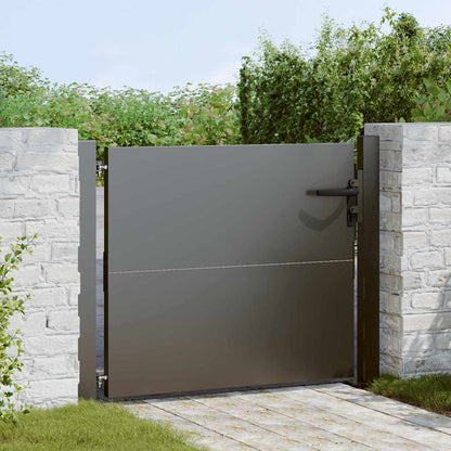 Garden Gate with Lock Black 110 x 105 cm Powder-Coated Steel