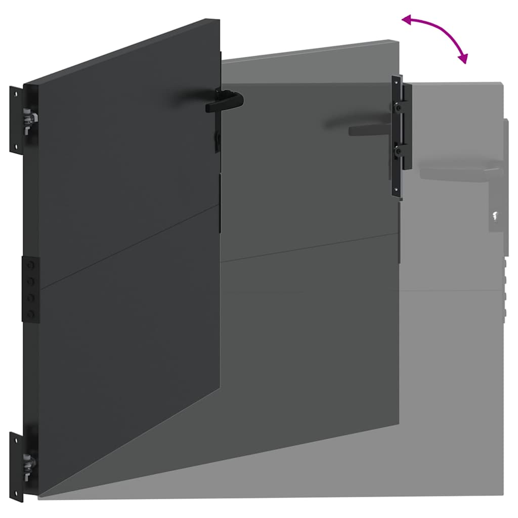 Garden Gate with Lock Black 110 x 105 cm Powder-Coated Steel