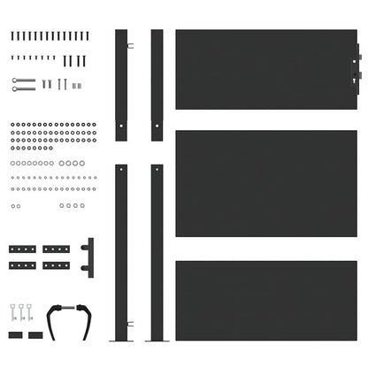 Garden Gate with Lock Black 105 x 130 cm Powder-Coated Steel