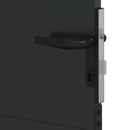 Garden Gate with Lock Black 110 x 155 cm Powder-Coated Steel