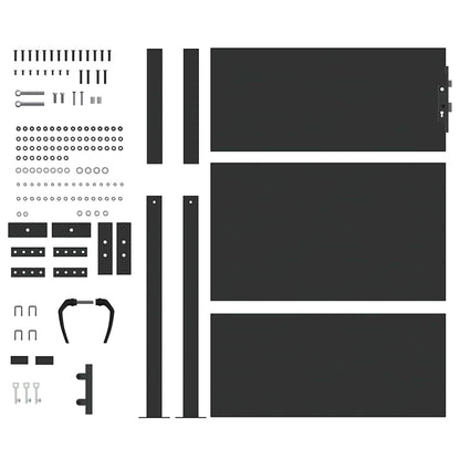 Garden Gate with Lock Black 110 x 155 cm Powder-Coated Steel