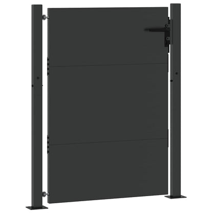 Garden Gate with Lock Black 110 x 155 cm Powder-Coated Steel