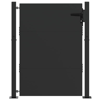 Garden Gate with Lock Black 110 x 155 cm Powder-Coated Steel