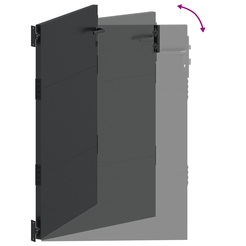 Garden Gate with Lock Black 110 x 155 cm Powder-Coated Steel