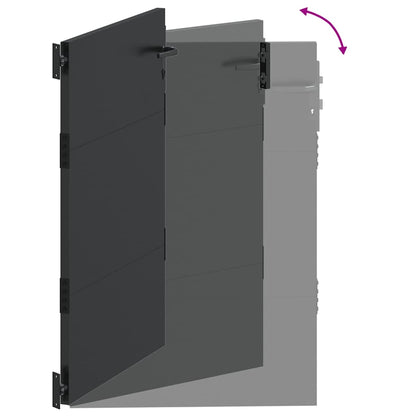 Garden Gate with Lock Black 110 x 155 cm Powder-Coated Steel