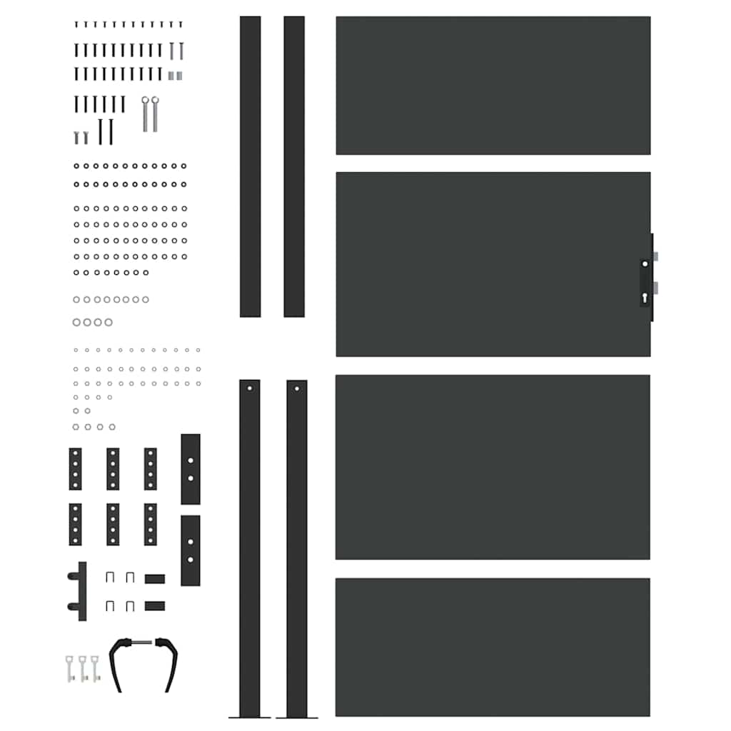 Garden Gate with Lock Black 110 x 180 cm Powder-Coated Steel