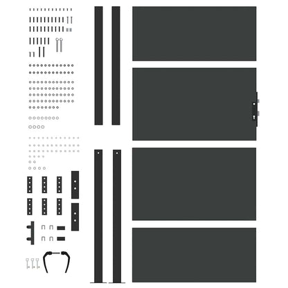 Garden Gate with Lock Black 110 x 180 cm Powder-Coated Steel