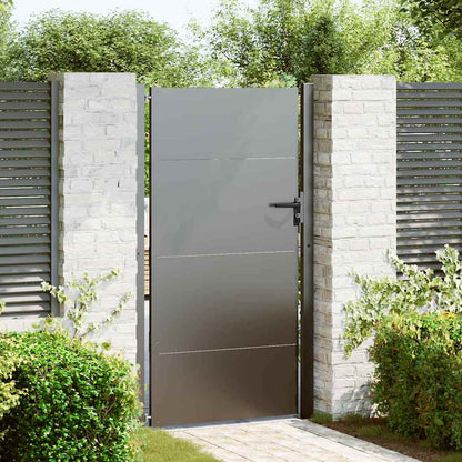 Garden Gate with Lock Black 110 x 180 cm Powder-Coated Steel