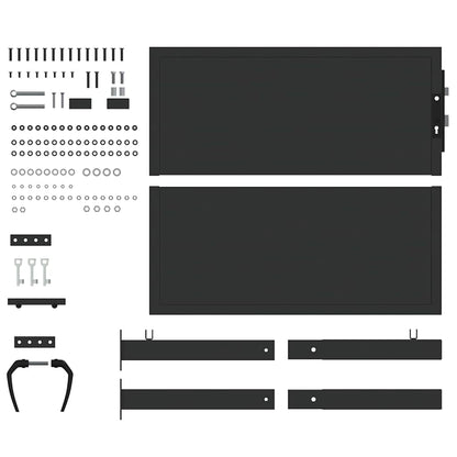 Garden Gate with Lock Black 110 x 105 cm Powder-Coated Steel