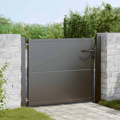 Garden Gate with Lock Black 110 x 105 cm Powder-Coated Steel