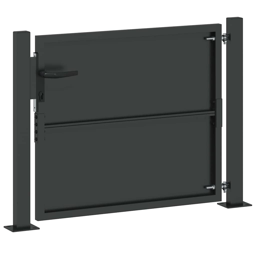 Garden Gate with Lock Black 110 x 105 cm Powder-Coated Steel