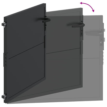 Garden Gate with Lock Black 110 x 105 cm Powder-Coated Steel