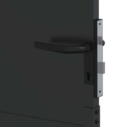 Garden Gate with Lock Black 110 x 130 cm Powder-Coated Steel