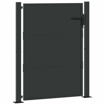 Garden Gate with Lock Black 110 x 130 cm Powder-Coated Steel