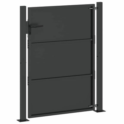 Garden Gate with Lock Black 110 x 130 cm Powder-Coated Steel
