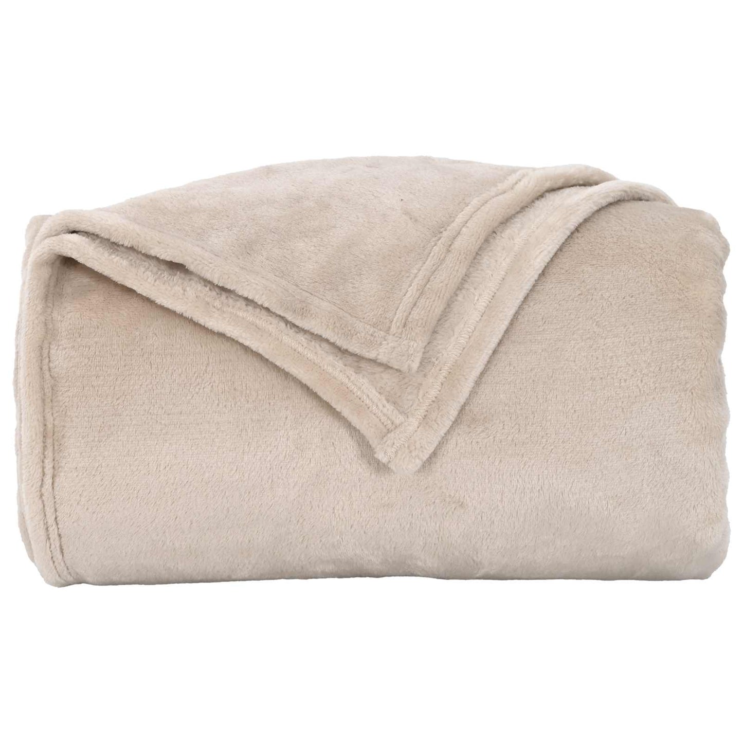 Throw Blanket Beige 220 x 240 cm Fleece