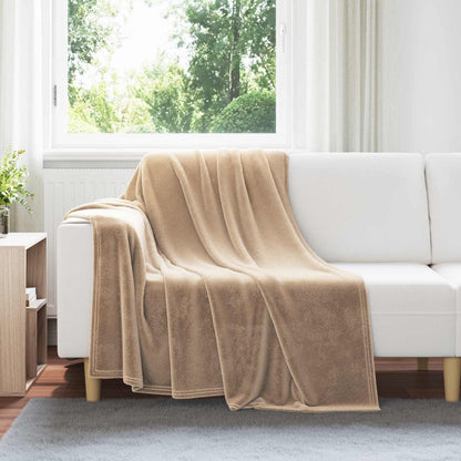 Throw Blanket Camel 150 x 200 cm Fleece