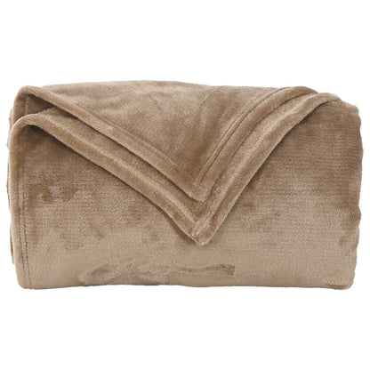 Throw Blanket Camel 220 x 240 cm Fleece