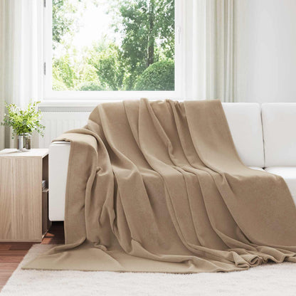 Throw Blanket Camel 240 x 270 cm Fleece