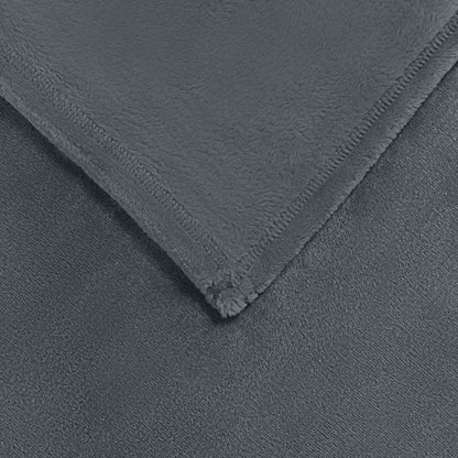 Throw Blanket Dark Grey 220 x 240 cm Fleece