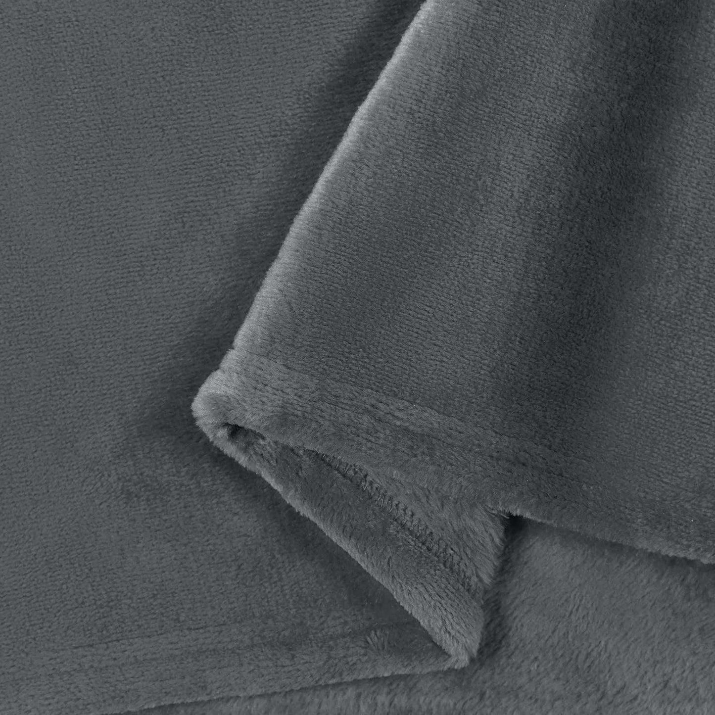 Throw Blanket Dark Grey 220 x 240 cm Fleece
