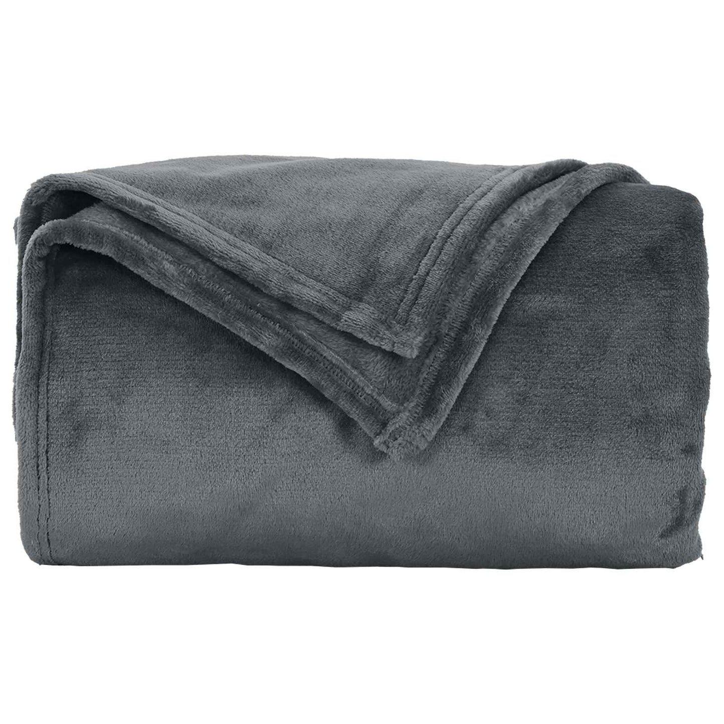 Throw Blanket Dark Grey 220 x 240 cm Fleece