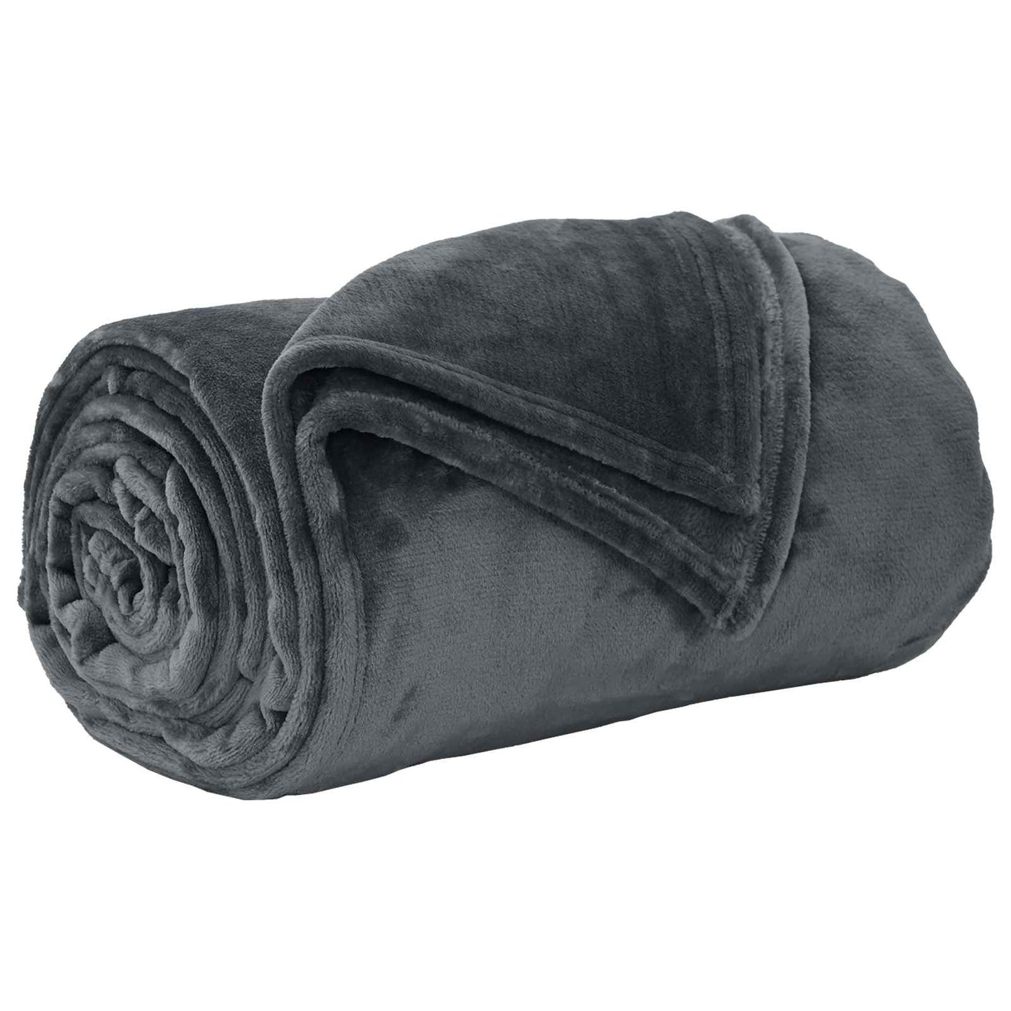Throw Blanket Dark Grey 240 x 270 cm Fleece
