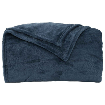 Throw Blanket Navy Blue 240 x 270 cm Fleece