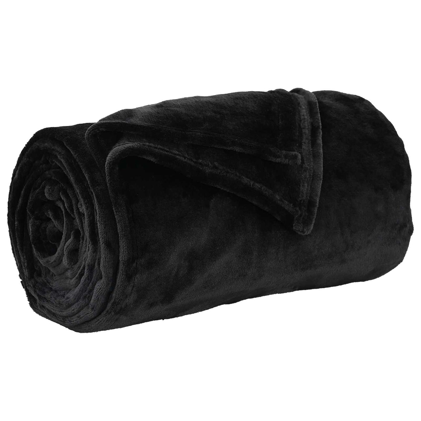 Throw Blanket Black 150 x 200 cm Fleece