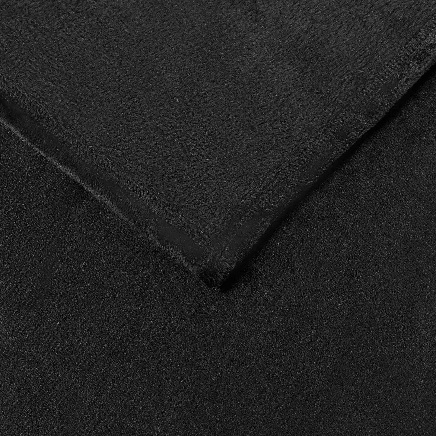 Throw Blanket Black 220 x 240 cm Fleece