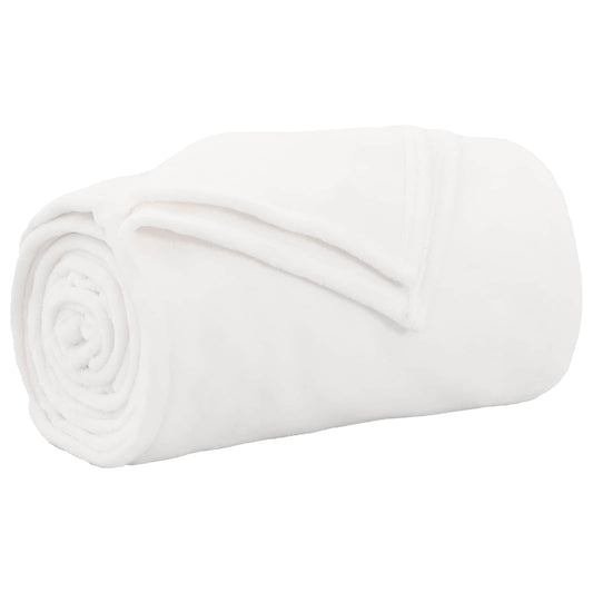 Throw Blanket White 130 x 150 cm 0.51 kg Fleece