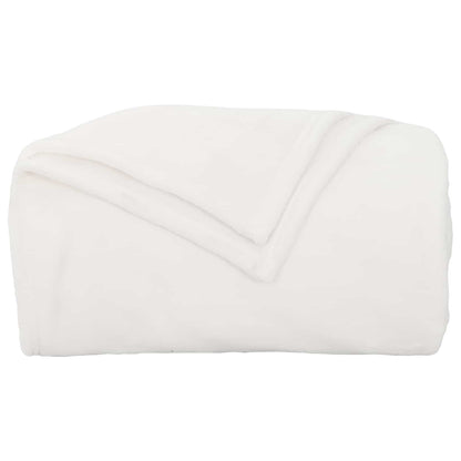 Throw Blanket White 150 x 200 cm Fleece
