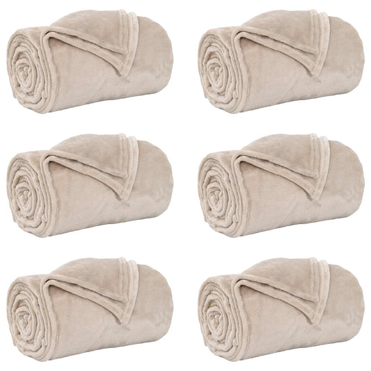 Throw Blankets 6 pcs Beige 240 x 270 cm 9.93 kg Fleece