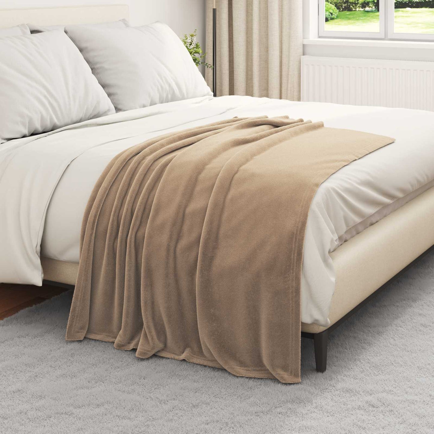 Throw Blankets 6 pcs Camel 130 x 150 cm Fleece