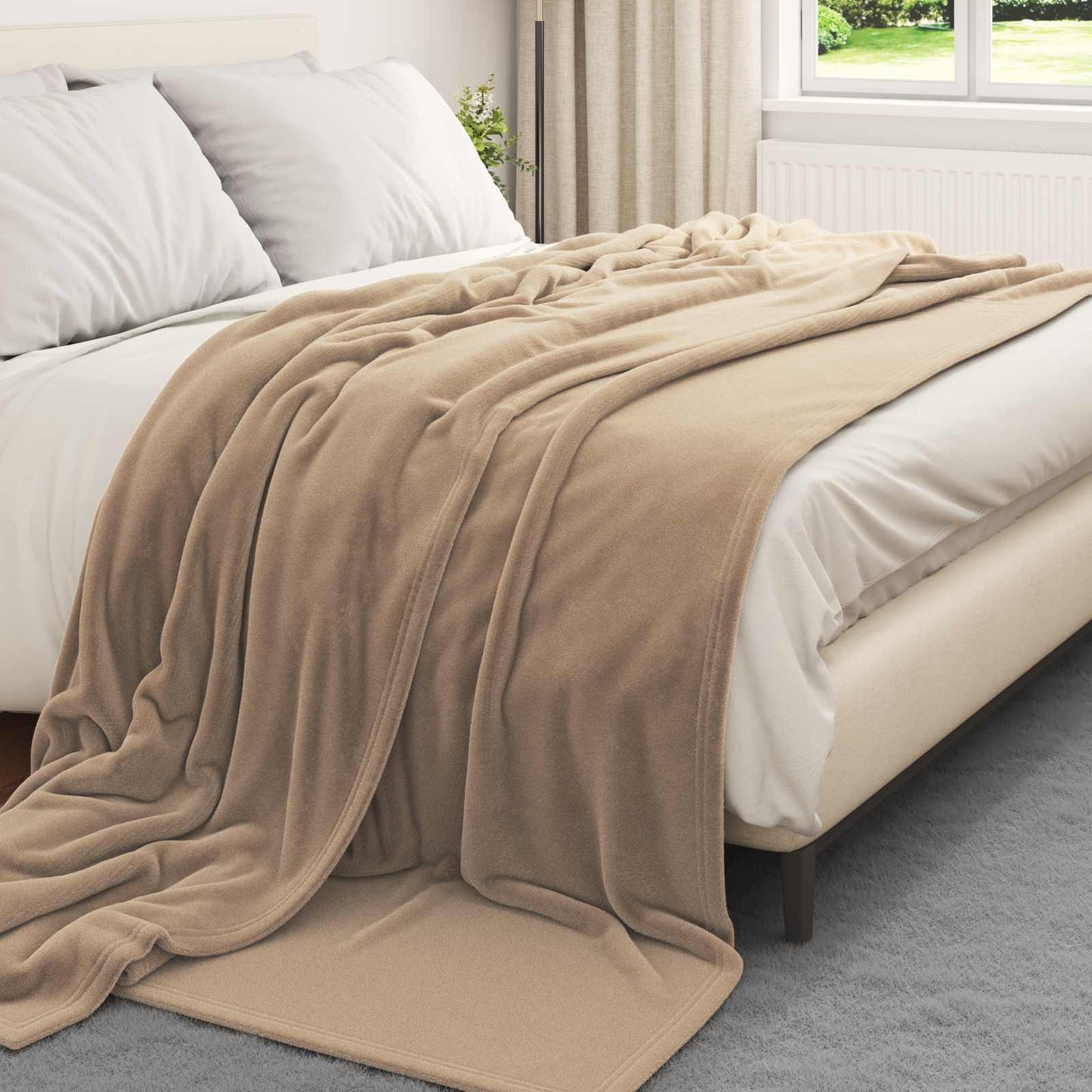Throw Blankets 6 pcs Camel 220 x 240 cm Fleece